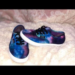 Galaxy print girls vans size 12